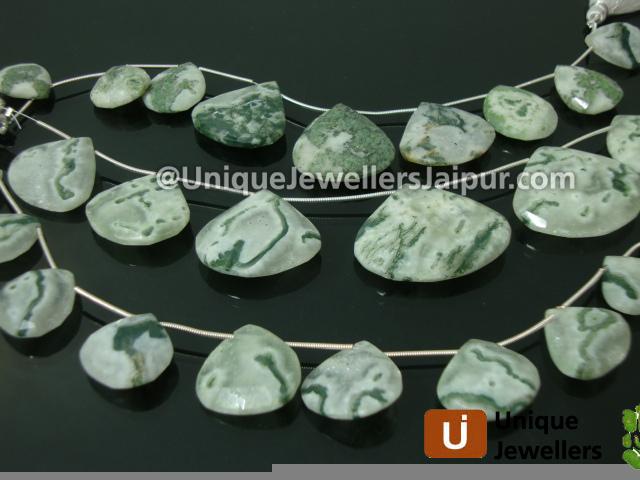 Greenish Solar Quartz Faceted Heart Beads
